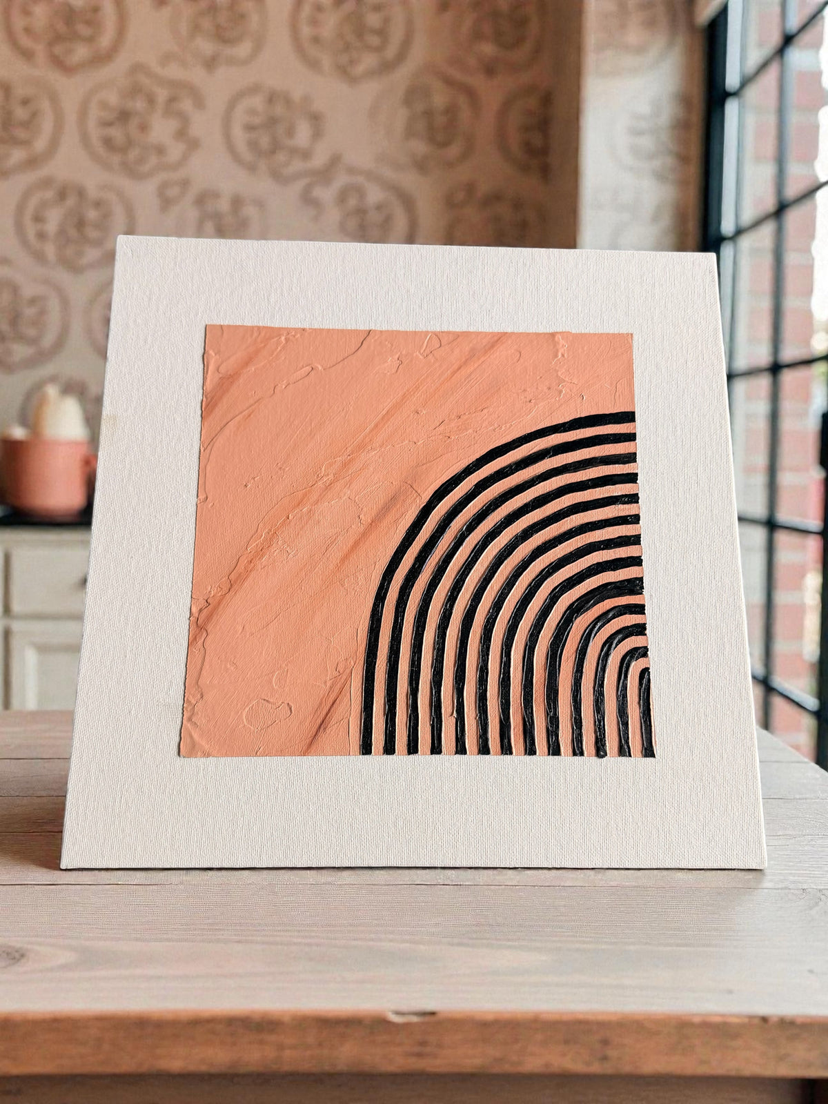 Beige Modern Rainbow Plaster Painting