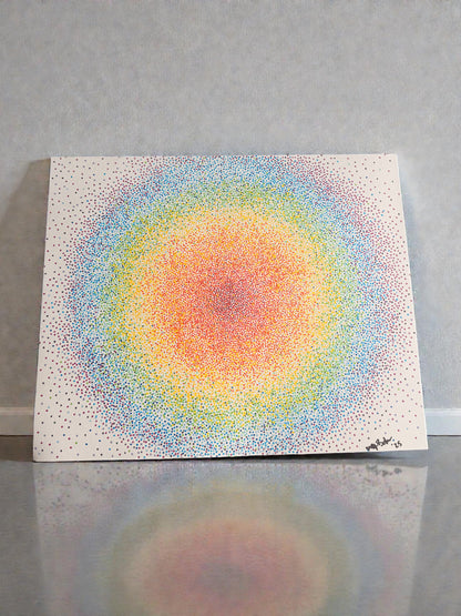 Rainbow Dot Art 14x17 - Original Painting