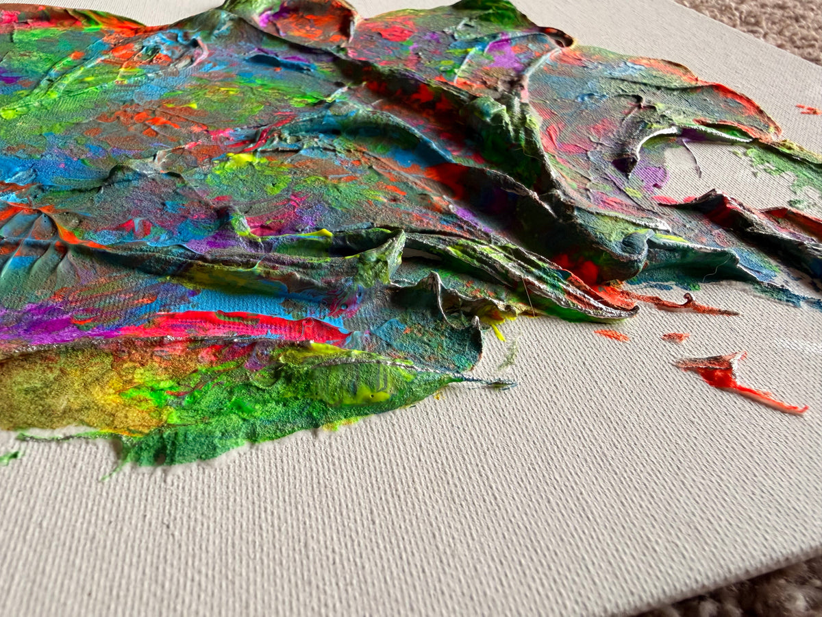 Dark Rainbow Plaster Painting
