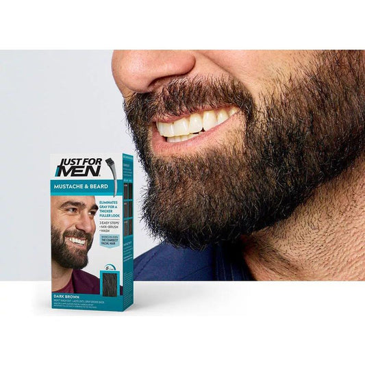 Just for Men Mustache & Beard, Dark Brown, 0.5 Oz Hair Coloring Pasteur Pharmacy