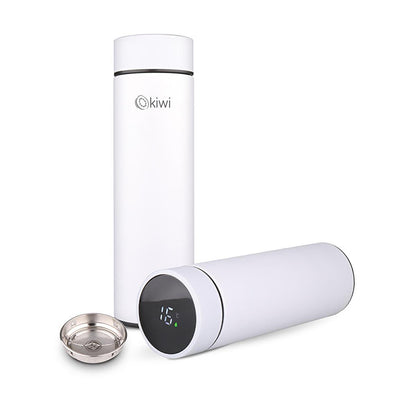 Thermos numérique Kiwi : bouteille d'eau isotherme en acier inoxydable de 500 ml avec affichage de la température - Garde les boissons chaudes et froides pour le camping, les voyages