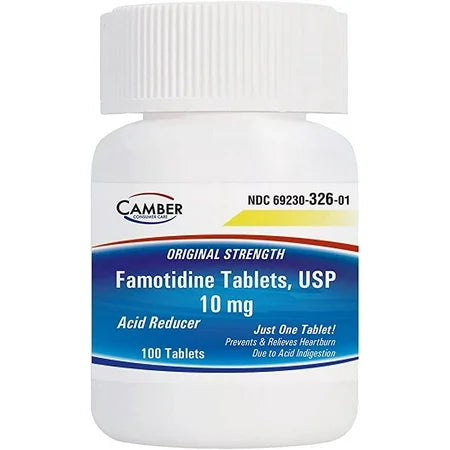 Camber Consumer Care Famotidine 10 mg Tablets Acid Relief Tablets 100 Count Famotidine Pasteur Pharmacy