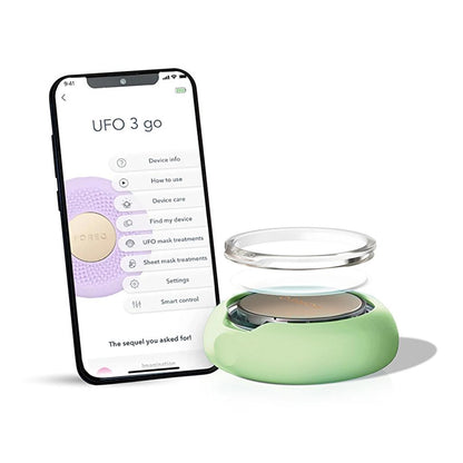 Dispositivo de mascarilla inteligente Foreo UFO 3 Go Pistachio para viajes