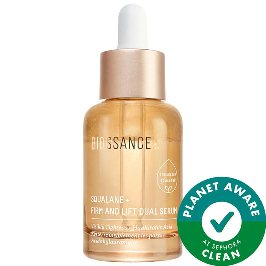 Firm & Lift : Sérum facial hydratant double action à l’acide hyaluronique et au squalane - Soin anti-âge, réduction des rides, végane et non testé sur les animaux