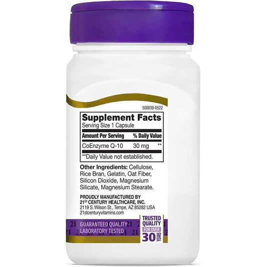 21st Century Co Q10 30 Mg Capsules Vitamins & Supplements Pasteur Pharmacy
