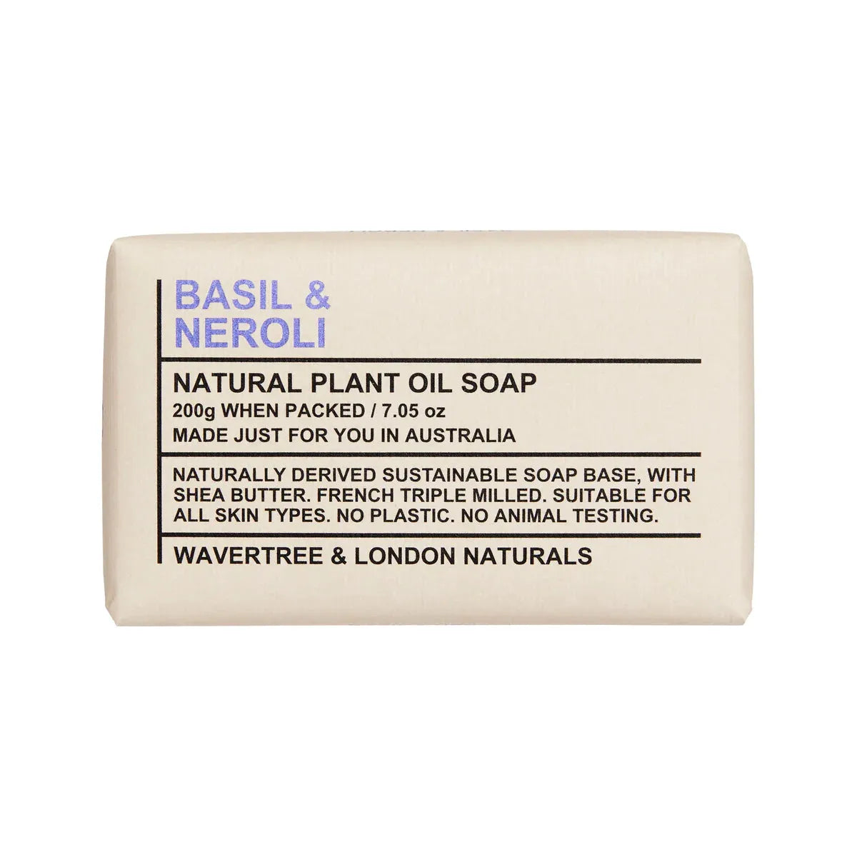 Wavetree & London Basil & Neroli Natural Soap 7 Oz Natural Soap Pasteur Pharmacy