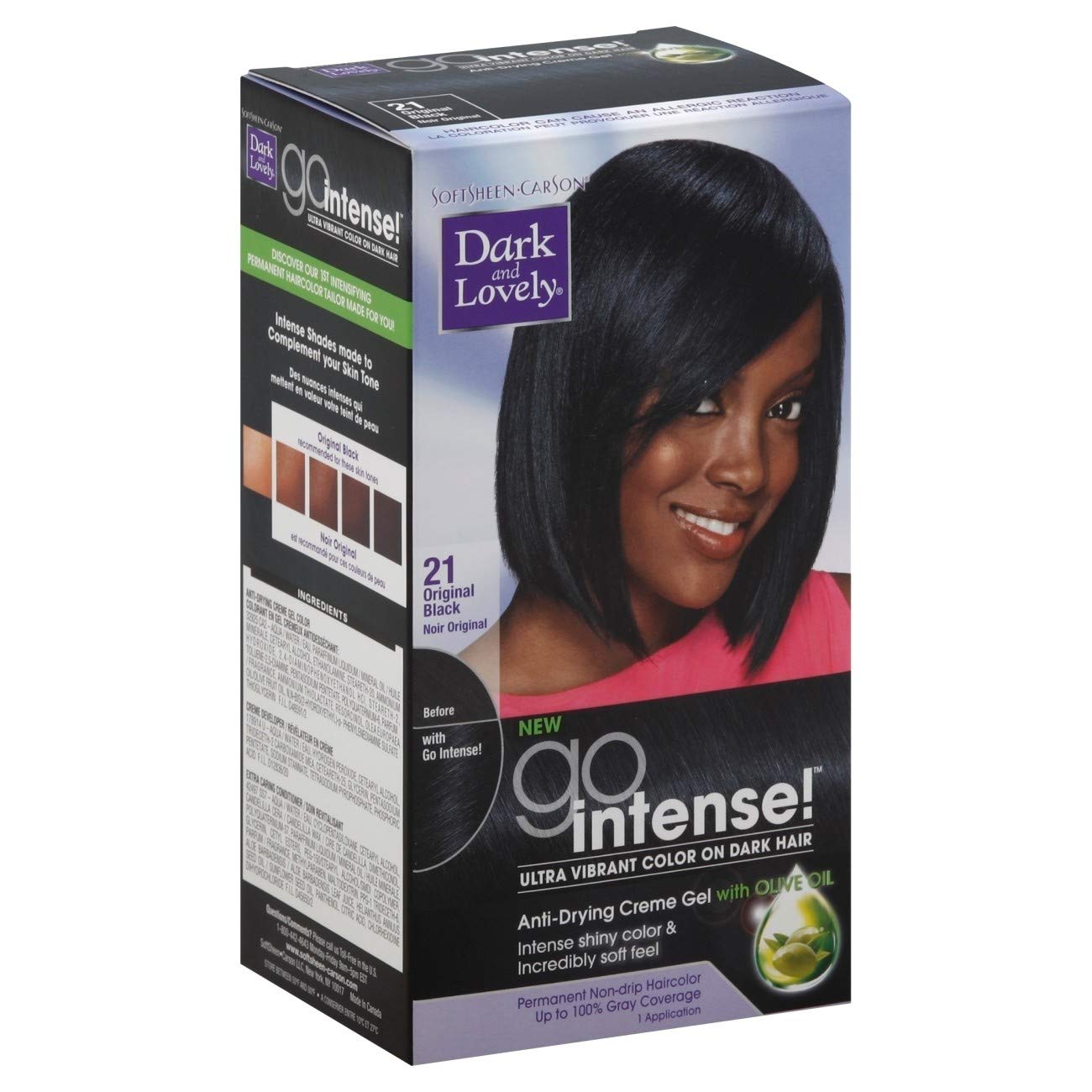 Dark and Lovely Go Intense Permanent Hair Color Original Black 21 Hair Color Pasteur Pharmacy Default Title