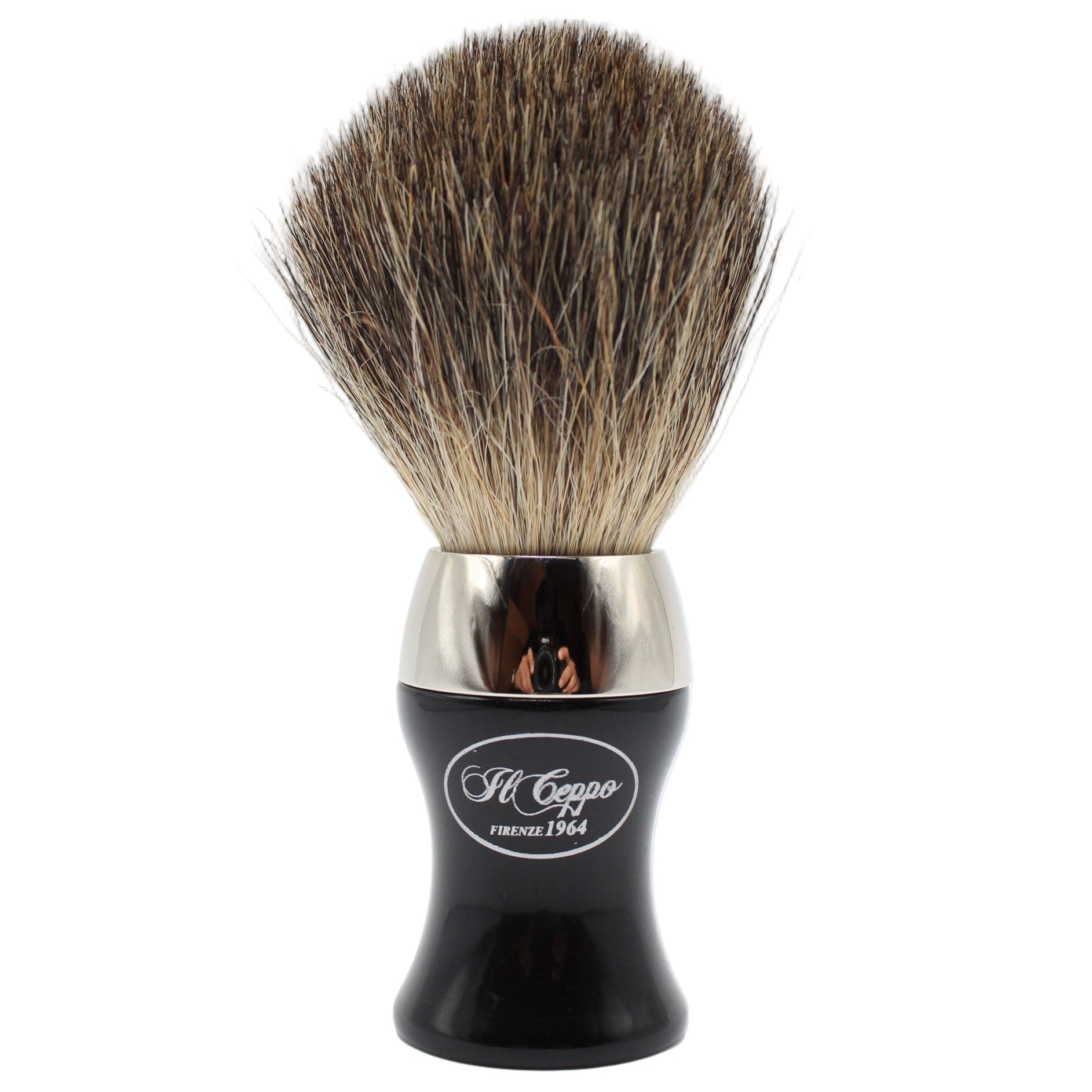 Il Ceppo Silver Black Handle Pure Badger Bristle Shave Brush Pasteur Pharmacy