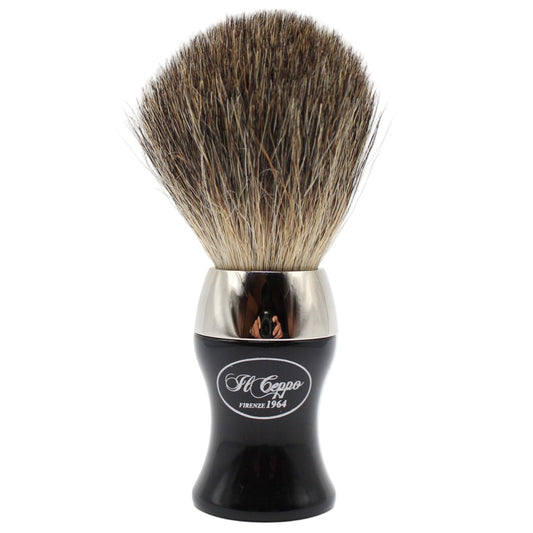 Il Ceppo Silver Black Handle Pure Badger Bristle Shave Brush Pasteur Pharmacy