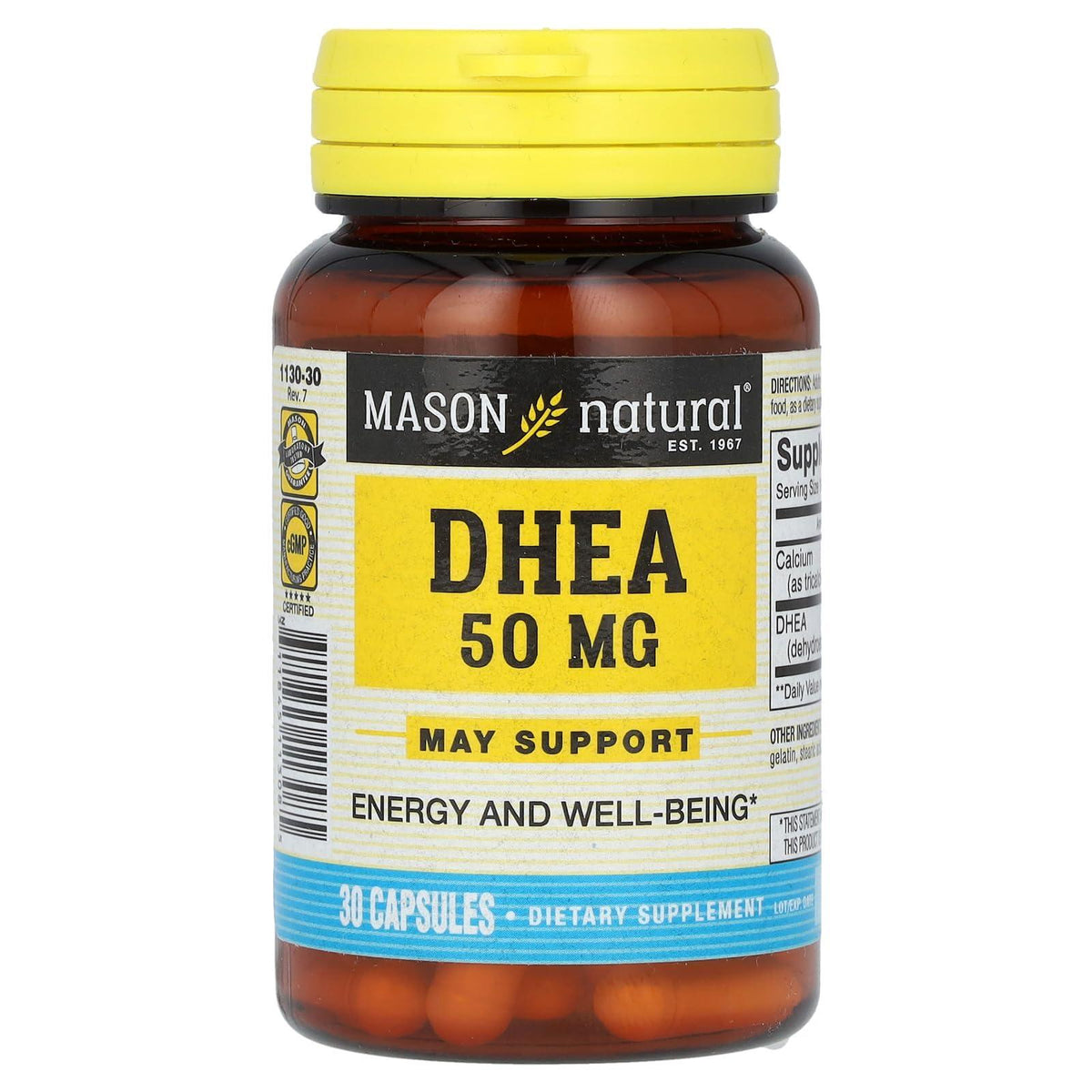 Mason Natural Pure Power DHEA 50 Mg Capsules - 30ct