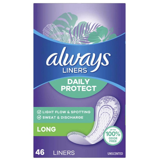 Always Daily Protect Pantyliners, Long Absorbency, 46 Count Personal Care Pasteur Pharmacy