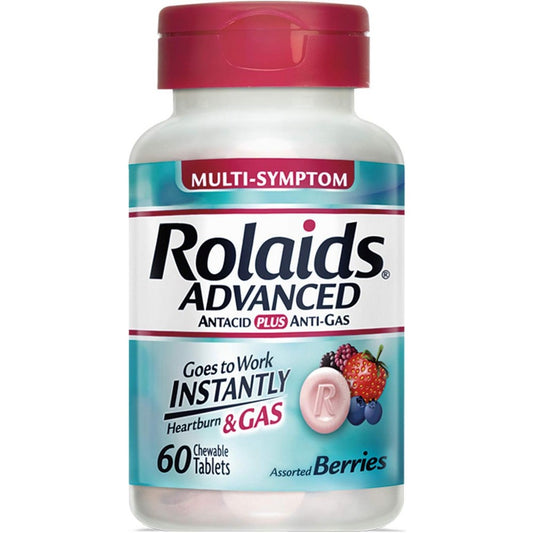 Rolaids® Heartburn + Gas – Berry Flavor –60 ct Chewable Tablets Health & Beauty Pasteur Pharmacy