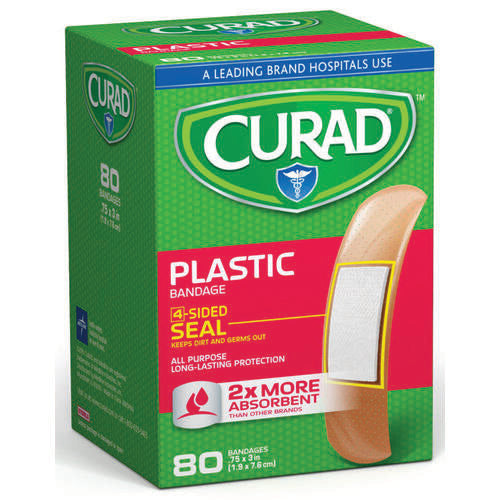 Curad Plastic Adhesive Bandages – 3/4" x 3" Standard Size, 80 Count Medical Tape & Bandages Pasteur Pharmacy