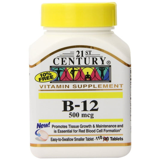 21st Century Vitamin B12 500 Mcg - 110 Tablets Vitamins & Supplements Pasteur Pharmacy