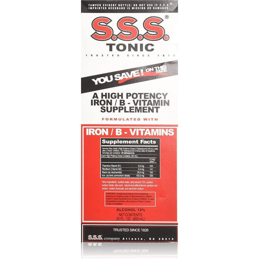 SSS Tonic Liquid Iron & Vitamin B Supplement 20 Fl. Oz Vitamins & Supplements Pasteur Pharmacy