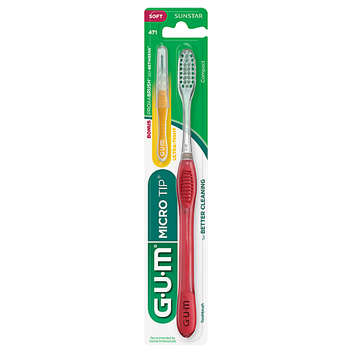 GUM Micro Tip Soft Compact Toothbrush Toothbrushes Pasteur Pharmacy