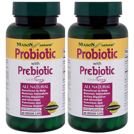 Mason Natural Probiotic With Prebiotic 1 Billion, 40 Veggie Caps Vitamins & Supplements Pasteur Pharmacy