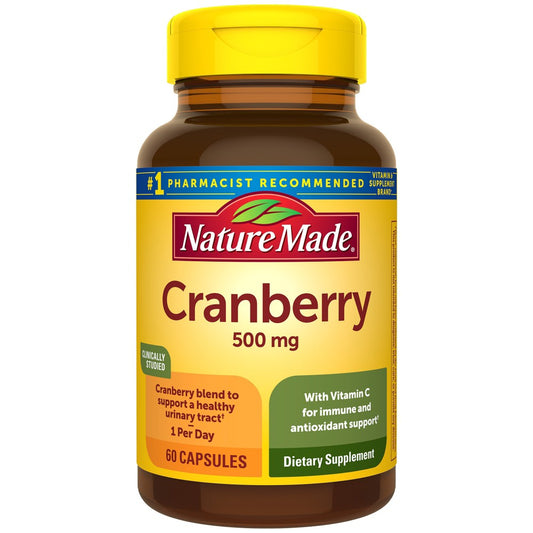 Nature Made Cranberry 500mg Capsules - 60ct Herbal Supplements Pasteur Pharmacy