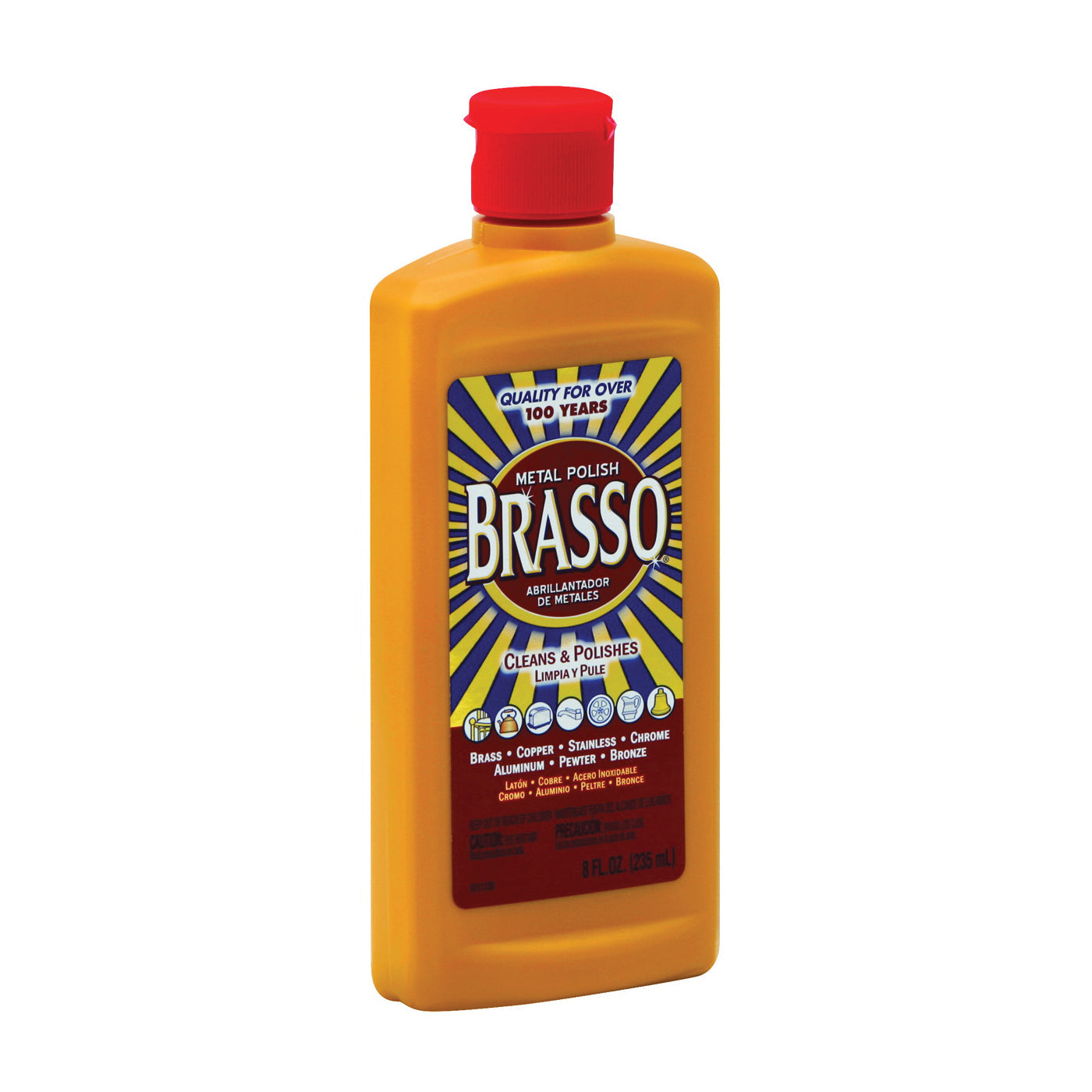 Brasso Metal Surface Polish, 8 Oz Bottle Furniture Cleaners & Polish Pasteur Pharmacy