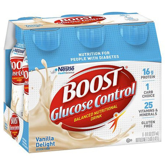 Boost Glucose Control Nutritional Drink, Rich Vanilla, Management for People with Diabetes, 8 fl oz Bottle, 6 Count Fitness & Nutrition Pasteur Pharmacy
