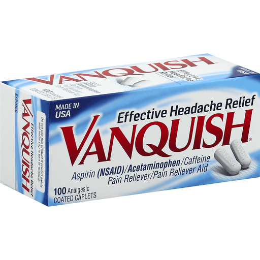 Vanquish Pain Reliever Aid Coated Caplets Medicine & Drugs Pasteur Pharmacy