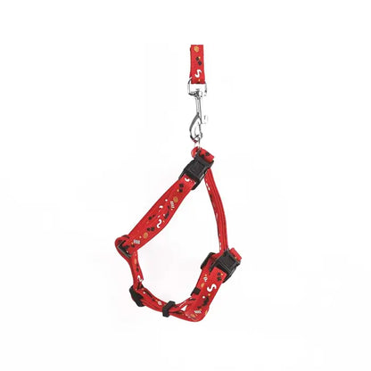 Ensemble harnais et laisse pour chat M-Pets Catogo rouge pour la sécurité