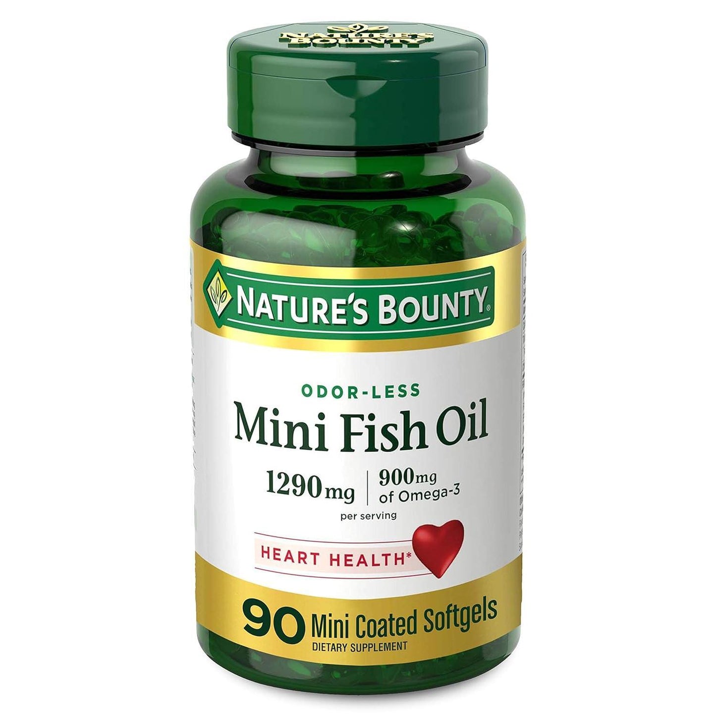 Nature's Bounty Fish Oil, Mini, 1290 Mg, Coated Softgels 90 ct Vitamins & Supplements Pasteur Pharmacy