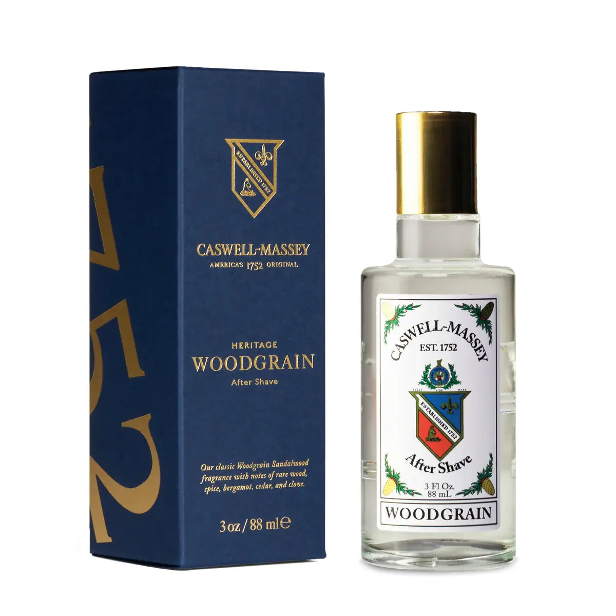 Caswell-Massey Gold Cap After Shave 3 oz Collection Aftershave Pasteur Pharmacy Woodgrain Sandalwood