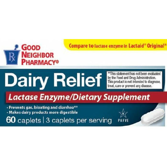 Gnp Dairy Relief Caplet 60ct Lactase Enzyme Dairy Products Pasteur Pharmacy