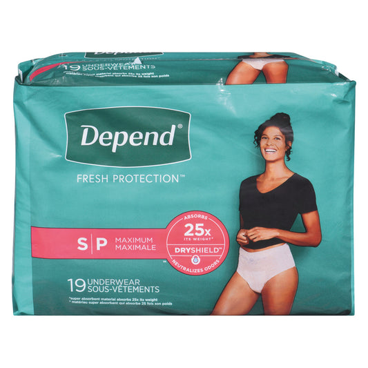 Depend Fresh Protection Incontinence Underwear for Women, Size Small, 19 Count Incontinence Aids Pasteur Pharmacy