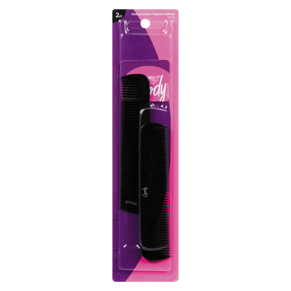 Goody Start. Style. Finish. Peignes de poche pour hommes, 3 finitions, paquet économique