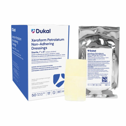 DUK Xeroform Petrolatum Gauze Dressing, 1" x 8", 50 Count Medical Tape & Bandages Pasteur Pharmacy