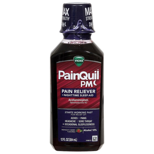 Vicks® Pain Reliever + Nighttime Sleep Aid – Midnight Cherry - 12 Fl Oz Personal Care Pasteur Pharmacy