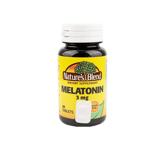 Nature's Blend Melatonin 3 mg – Sleep Support (60 Tablets) Vitamins & Supplements Pasteur Pharmacy