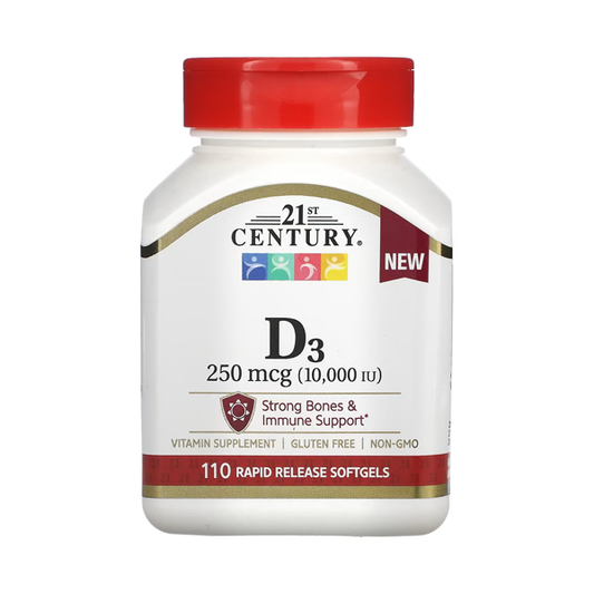 21st Century Ultra Strength D3-10, 000 IU, Tablets Vitamins & Supplements Pasteur Pharmacy