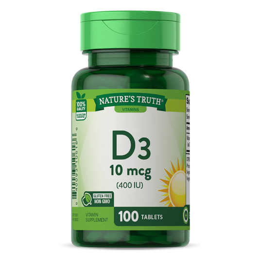 Nature's Truth Vitamin D3 400 IU 10mcg 100 Tablets Vitamins & Supplements Pasteur Pharmacy