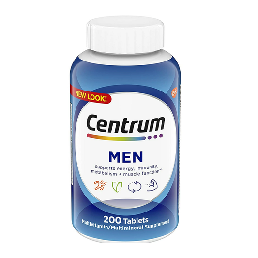 Centrum Men's Multivitamin & Multimineral Supplement, 200 Tablets – Daily Vitamin for Energy, Immunity & Muscle Function Vitamins & Supplements Pasteur Pharmacy