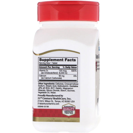 21st Century Vitamin D3, 5000 110 Ct Vitamins & Supplements Pasteur Pharmacy