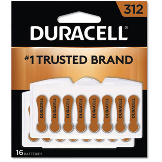 Duracell Size 312 Hearing Aid Batteries - 16 Pack - Easy-Fit Tab Batteries Pasteur Pharmacy