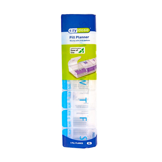 Ezy Dose Weekly Push Button Pill Planner XL 67571 Pillbox Pasteur Pharmacy