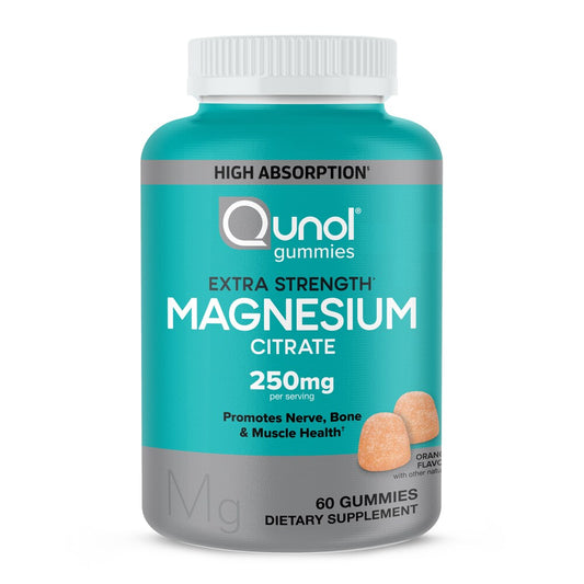 Qunol Extra Strength Magnesium Citrate Gummies, 200mg per Serving, 60 Count - High Absorption, Delicious Chewable Supplement Vitamins & Supplements Pasteur Pharmacy