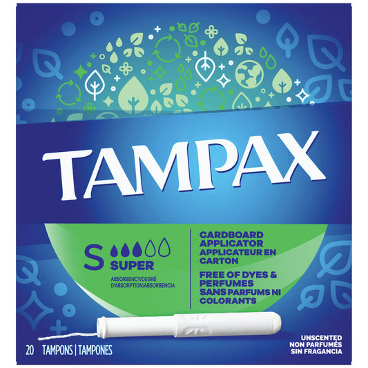 Tampax Cardboard Applicator Super Absorbency Tampons Tampons Pasteur Pharmacy