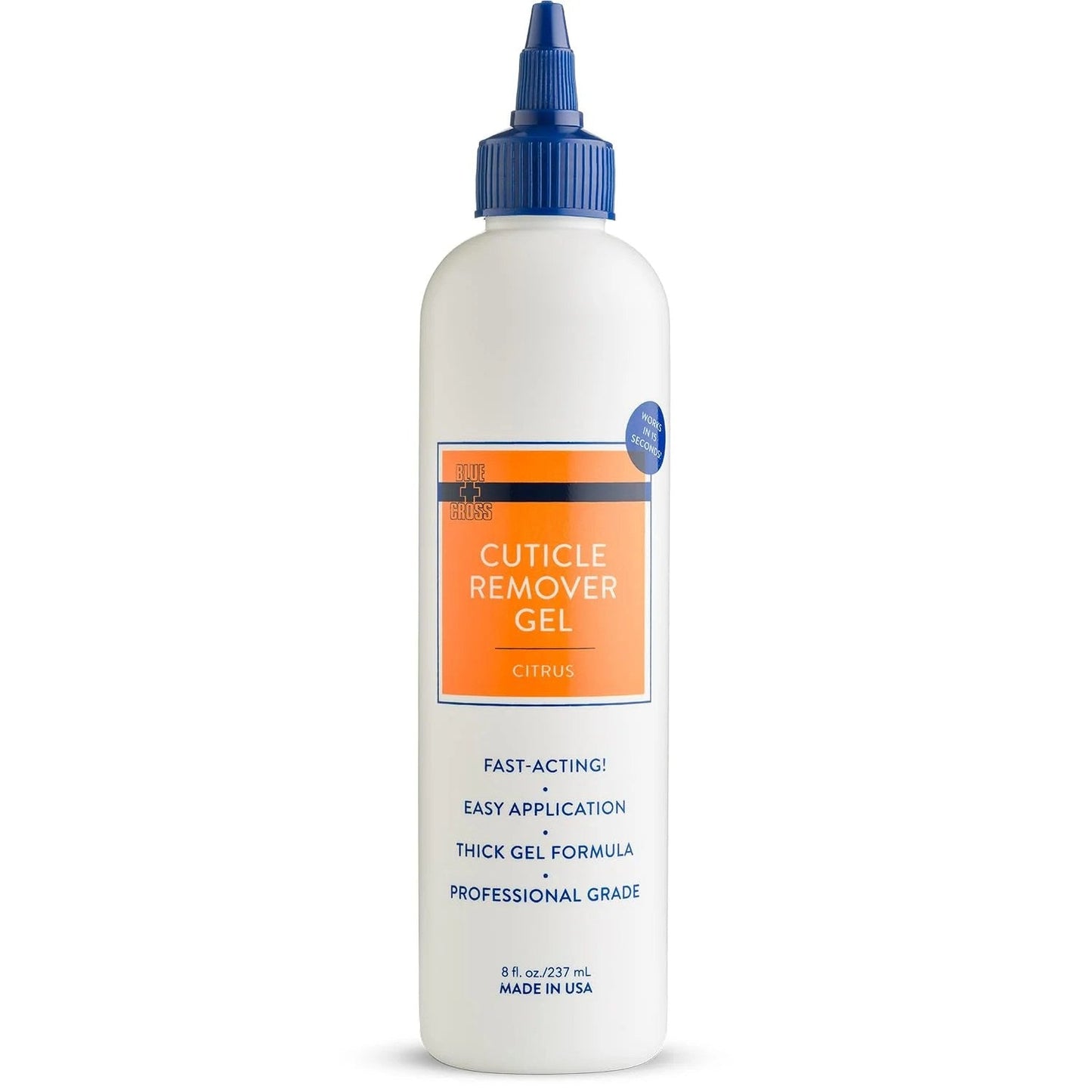 Blue Cross Cuticle Remover Gel - 8 oz Bottle, Professional Strength Formula Nail Care Pasteur Pharmacy