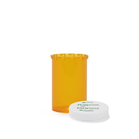 Berry Global Amber Plastic Vials – 40 Dram with CR Safety Caps (100 ct) Plastic Wrap Pasteur Pharmacy