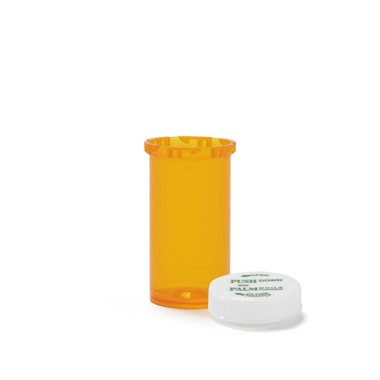 Amber Plastic Vial With Child Resistant Cap12 Dram 270Ct Plastic Wrap Pasteur Pharmacy