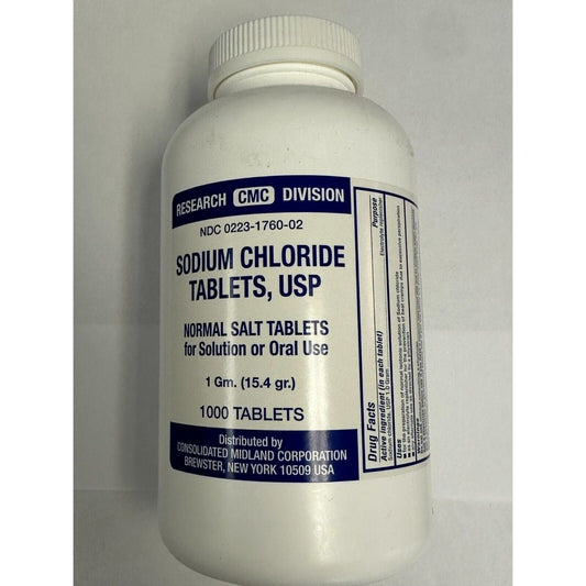 Sodium Chloride USP (1 Gram) – 1,000 Tablets Vitamins & Supplements Pasteur Pharmacy