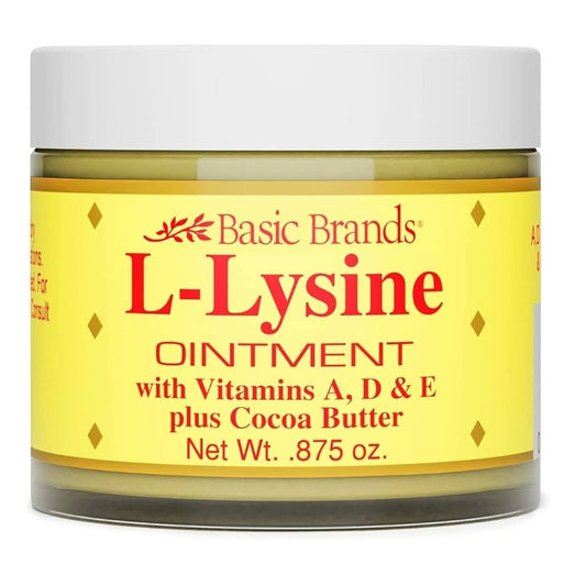 Basic Organics L-Lysine Lip Ointment For Herpes Cold Sore Treatment - 0.875 Oz Lip Balms & Treatments Pasteur Pharmacy