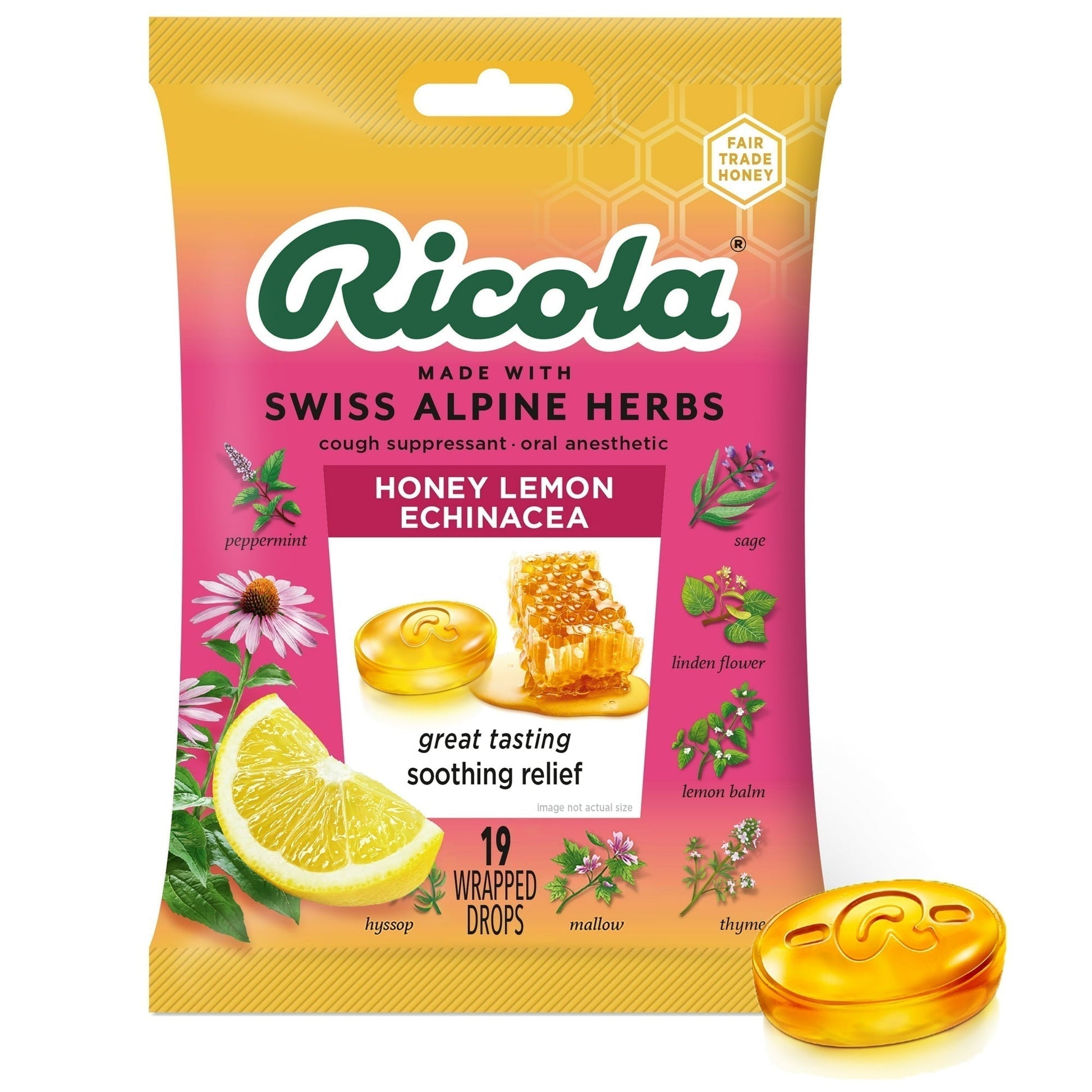Ricola Cough Suppressant Throat Drops, Honey Lemon With Echinacea Health & Beauty Pasteur Pharmacy