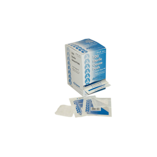 Dynarex 2"x2" Sterile Gauze Pads, 100 Per Box First Aid Pasteur Pharmacy