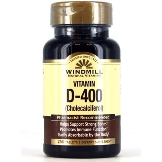 Windmill Vitamin D3 400IU Tablets 250 Vitamins & Supplements Pasteur Pharmacy